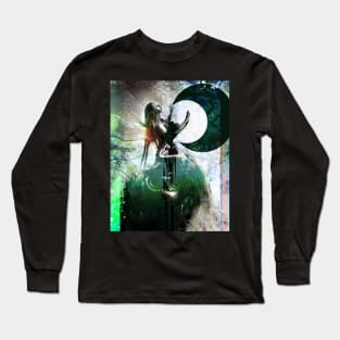 Moon Making witchy enchantress creating a black crescent moon Long Sleeve T-Shirt